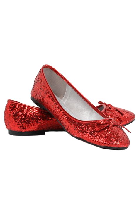 Red Womens Glitter Flats Red Sparkly Shoes Womens Shoes