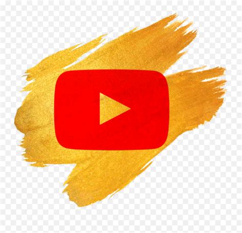 Youtube Logo Watermark Youtuber New Gold Paint Circle Png Emoji