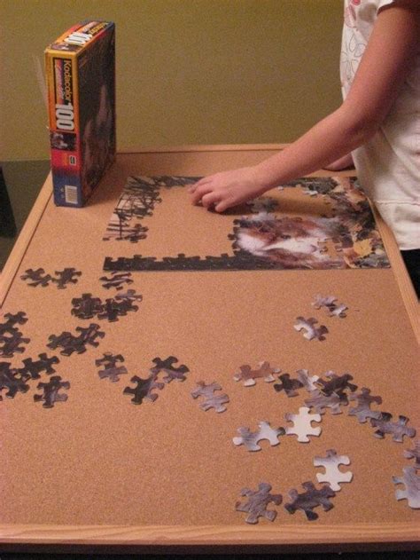 Usually we use the white side of the board as the puzzle pieces are. Making Puzzles Portable | Puzzle table, Jigsaw puzzle ...