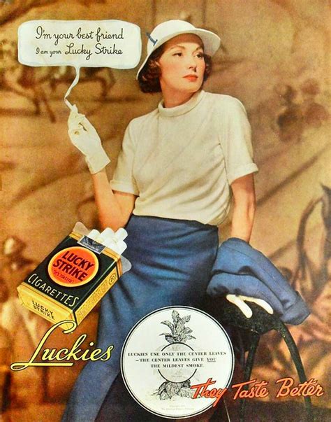 1935 Lucky Strike Cigarettes Vintage 1930s Advertisement Smoking Woman