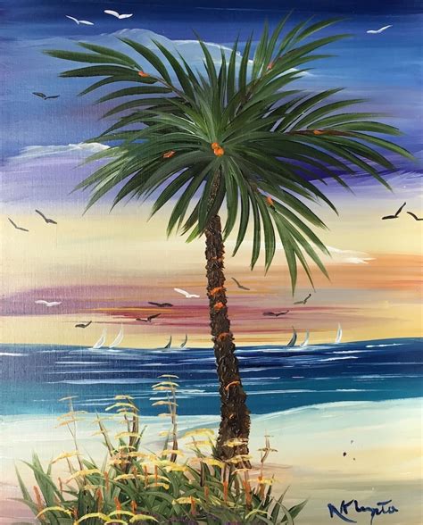Palm Tree Oil Painting By Norm Was 50 Now 30 Possum County