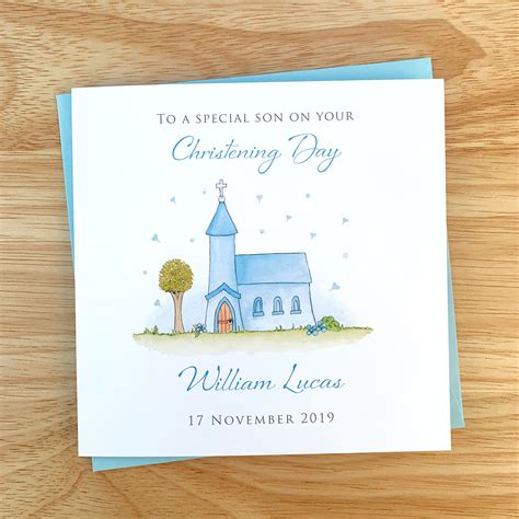 Personalised Handmade Christening Naming Day Baptism Card Son Godson