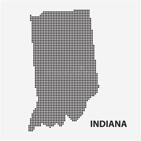 Dotted Indiana Map Isolated On White Background Stock Illustration