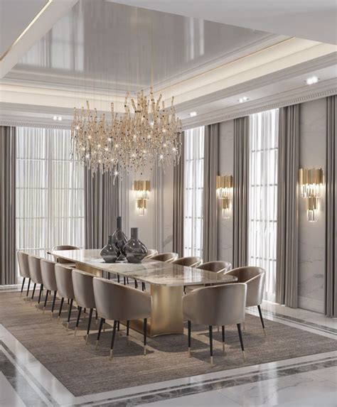 Dining Room In A Modern Classic Style A Serene Yet Luxurious Ambiance