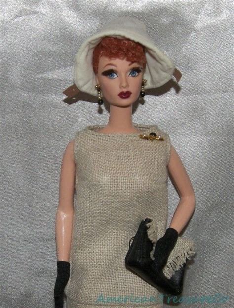 2002 Barbie Collector I Love Lucy Paris Gown Episode Doll Woutfit Purse And Stand Barbie Dolls