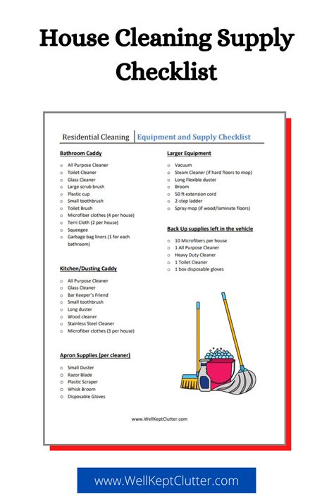 House Cleaning Supplies Equipment Checklist What You Need For Your Home
