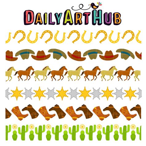 Cowboy Borders Clip Art Set - Daily Art Hub - Free Clip Art Everyday | Clip art, Clip art 