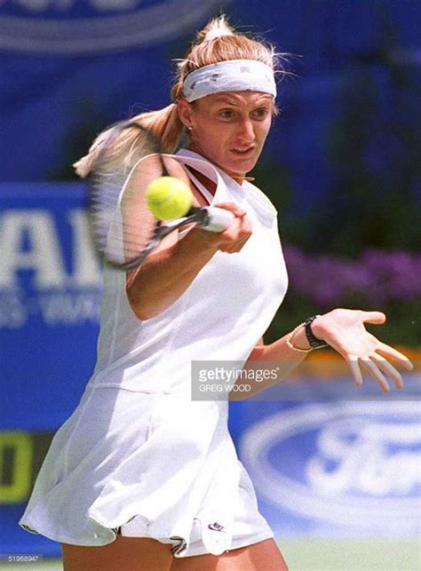 Mary Pierce Of France Smacks A Forehand During Her Ladies Championship