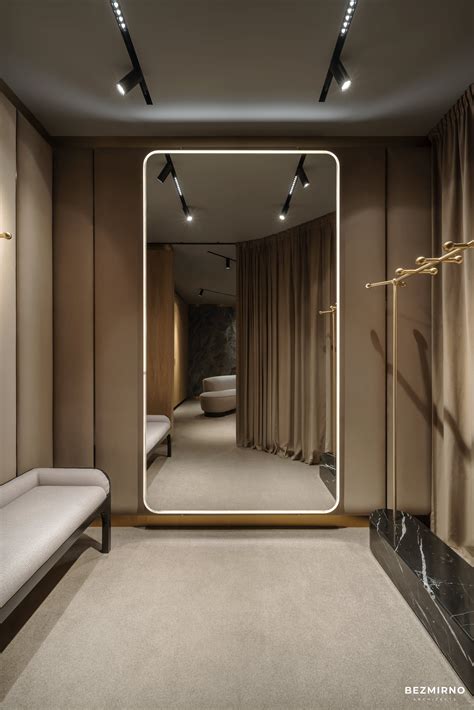 Large Mirror With Illumination In Fitting Room Fitting Rooms