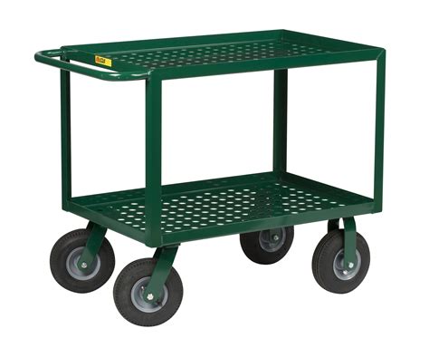 415 Perforated Deck Utility Cart With Pneumatic Cushion Load Wheels