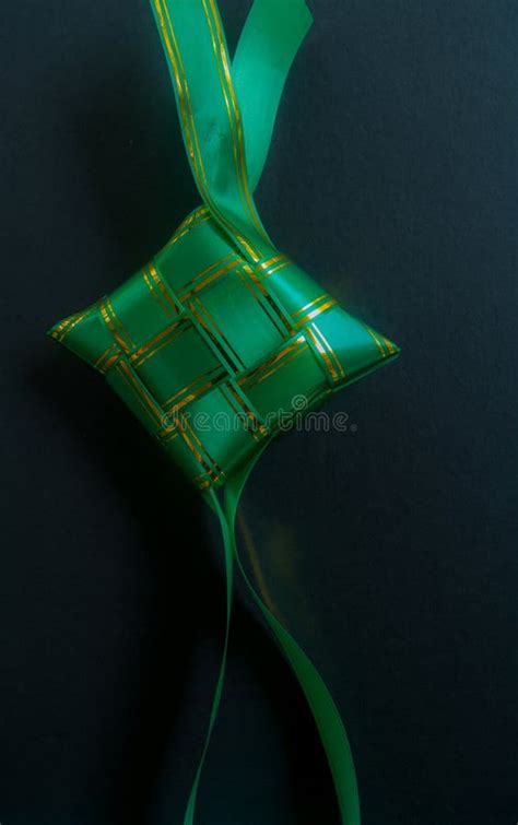 Ketupat The Colorful Ribbons Of Ketupat With Dark Background Stock