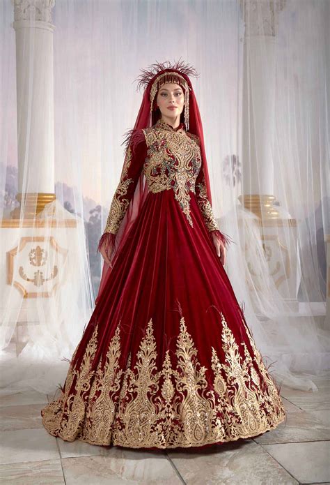 Gown Turkish Wedding Hijab Styles Voal Motif