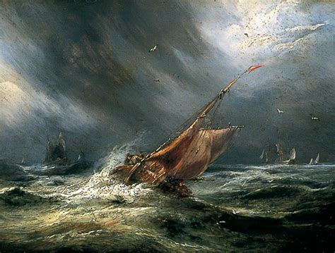 Seascape With Ship In Storm Art Uk