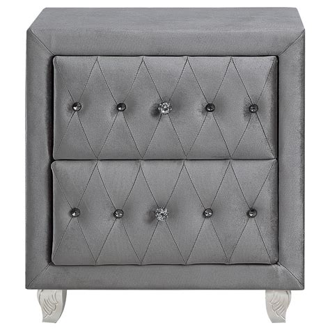 Deanna California King Tufted Upholstered Bed Grey Coaster