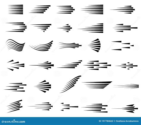 Speed Lines Icons Set Of Fast Motion Symbols Stock Vector