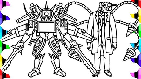 SKIBIDI WARS Upgraded Trititan Big Drill Man New Coloring Pages How