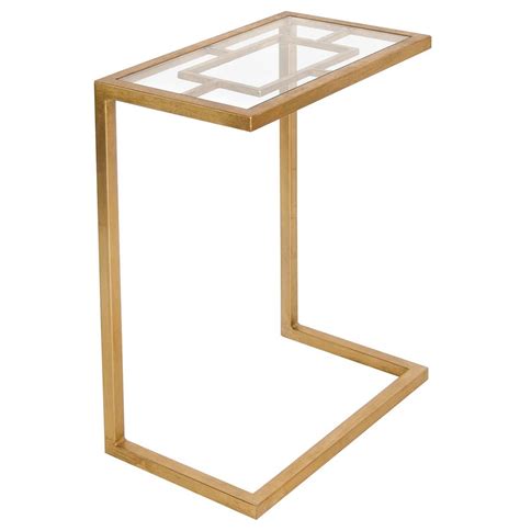 Clear square glass table top 1/4 in. Kennedy Hollywood Regency Gold Glass Side Table | Kathy Kuo Home