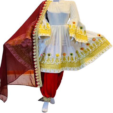 Afghan Kochi Handmade Afghan Traditional Dress In White Color Afghani Pashtun Culture Dress For