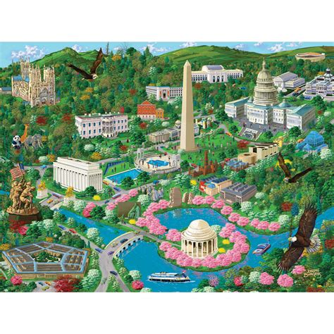 The pieces form the washington, dc flag. Washington DC 1000 Piece Jigsaw Puzzle | Bits and Pieces