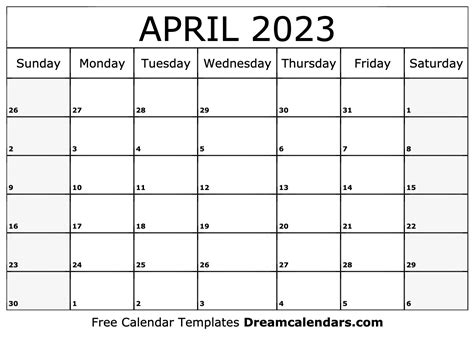 April 2023 Calendar Free Blank Printable Templates