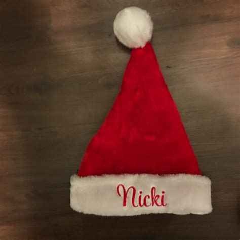 Personalized Embroidered Santa Hat Personalized Christmas Etsy