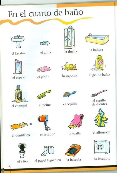 Vocabulario El Baño Spanish Language Learning Learning Spanish