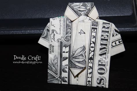 How to make a father's day shirt card? Doodlecraft: Origami Money folding: Shirt and Tie!