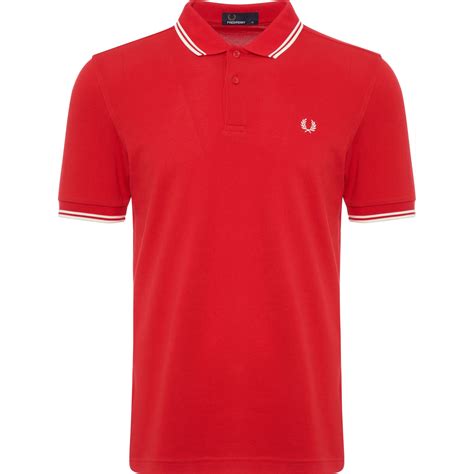 Fred Perry England Red Twin Tip Polo Shirt M