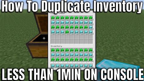 How To Duplicate Anything On Minecraft Console Duplicate Inventory