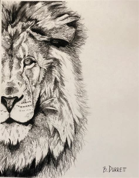 análisis Alinear inyectar dibujo lapiz cara leon Presunto Pensar en el futuro De alguna manera