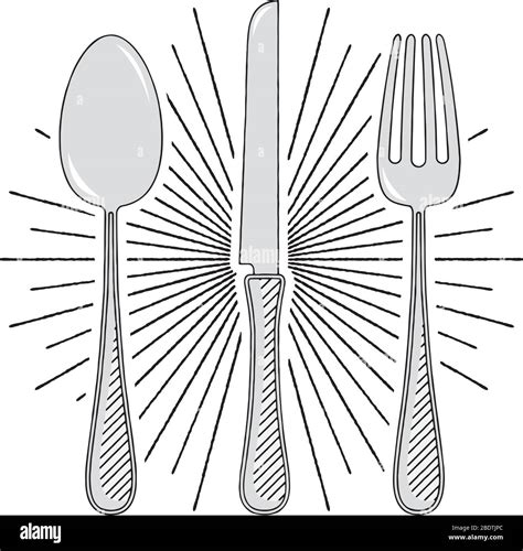 Fork Knife Spoon Illustration Clipart Stock Vector Image And Art Alamy