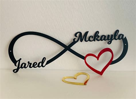 Personalized Infinity Symbol Love Sign With Heart In Different Colors