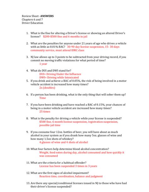 Chapter 3 Skills And Applications Worksheet Answers Drivers Ed