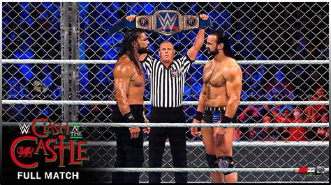 full match roman reigns vs drew mcintyre steel cage match wwe clash at the castle youtube