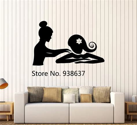 vinyl wall decal spa massage therapy relax beauty woman stickers home decor living room