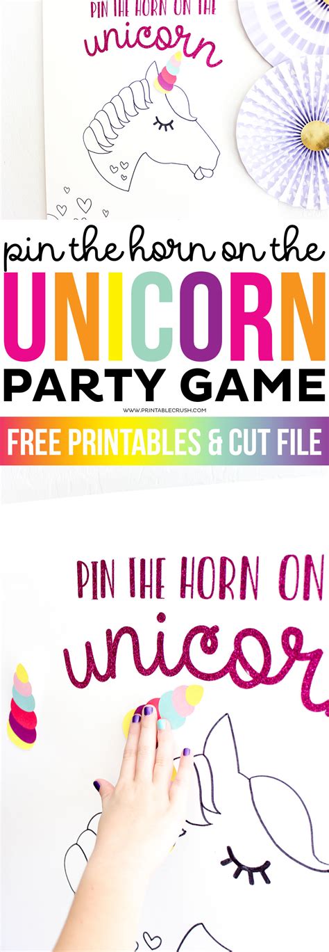 Pin The Horn On The Unicorn Party Game Printable Crush