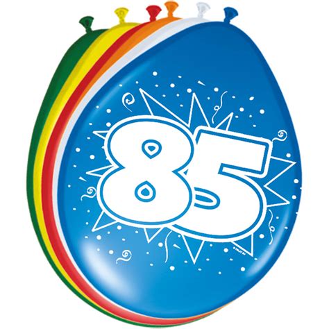 85th Birthday Balloons 30 Cm 8 Pieces