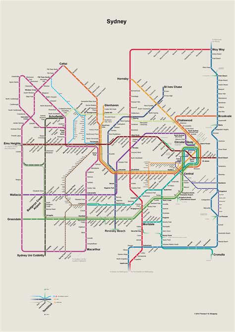 Transit Maps Fantasy Future Map Sydney Australia By Thomas Mudgway
