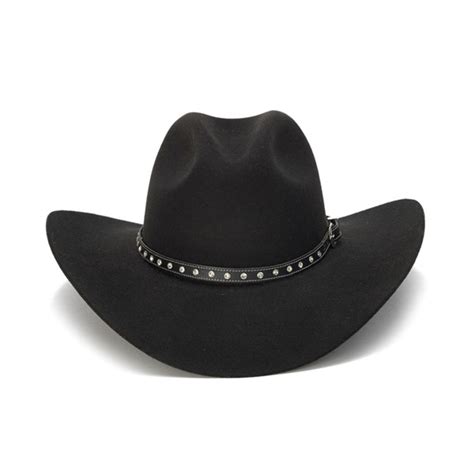 Stampede Hats 100x Wool Felt Black Cowboy Hat With Rhinestone Leather