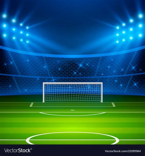 Soccer Stadium Football Arena Field With Goal Vector Image