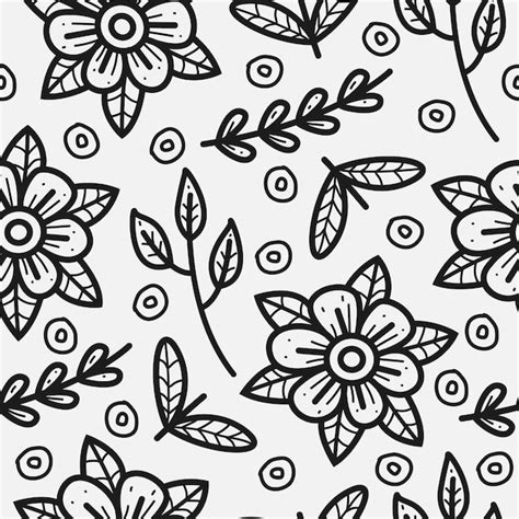 Premium Vector Hand Drawn Flower Doodle Pattern Design