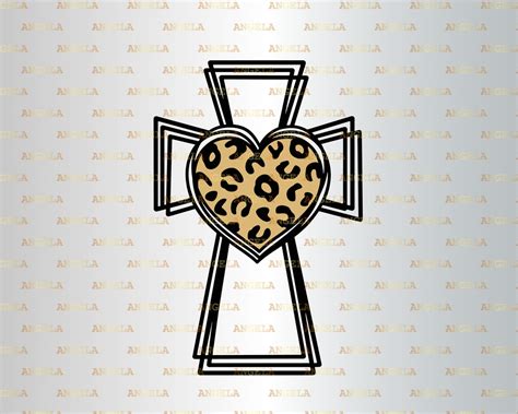 Doodle Leopard Cross Svg Cheetah Print Cross Jesus Faith Etsy