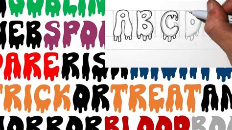 How To Draw Drip Letters Haunting Font Scary Halloween Writing