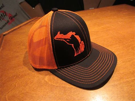 Blaze Orange Trucker Hat · Proud Michigan Hunter · Online Store Powered