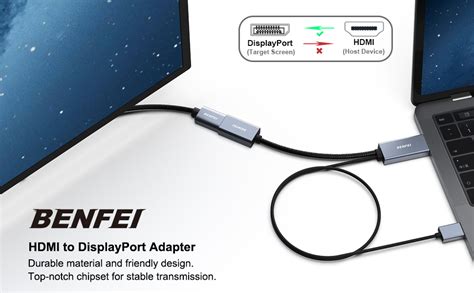 Benfei Hdmi To Displayport Adapter Hdmi Source To Displayport Monitor