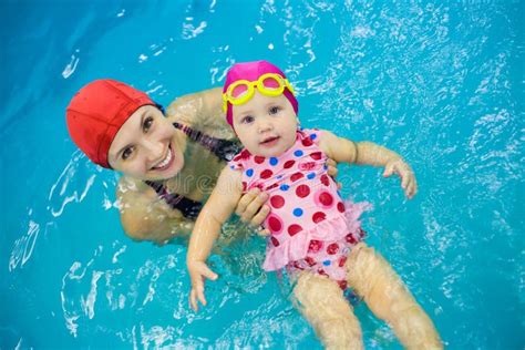 Baby Girl Swimming Stock Image Image Of Parent Infant 55507251