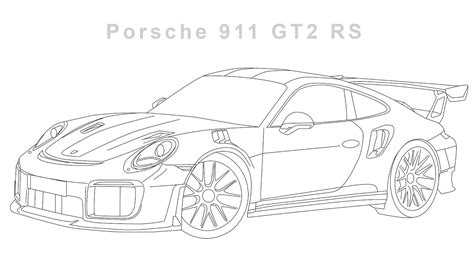 How To Create Digital Drawing Porsche 911 Gt2 Rs 2018 Illustrator Youtube