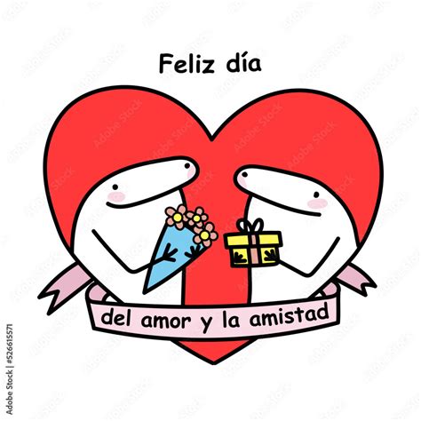 meme flork de internet sobre la celebración del dia del amor y la amistad ilustración vectorial