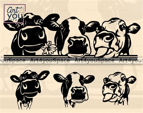 Cow Svg Bundle Heifer Mandala Svg Funny Cow Face Svg Peeking Cow Svg Porn Sex Picture