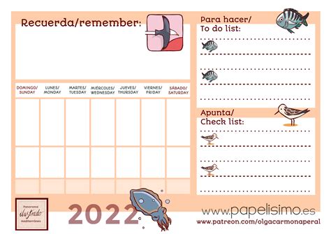 Planificadores Semanales Para Imprimir Gratis 2022 Papelisimo